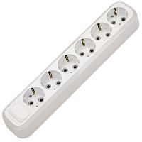 Колодка удлинителя с заземлением Makel 6-м 16А 3500Вт белый картинка 